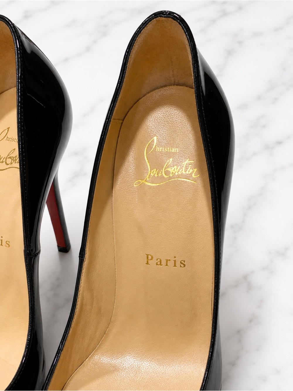 Christian Louboutin Pigalle Black Patent Leather Pointed-Toe Stilettos Heels 37 - Picture 12 of 15
